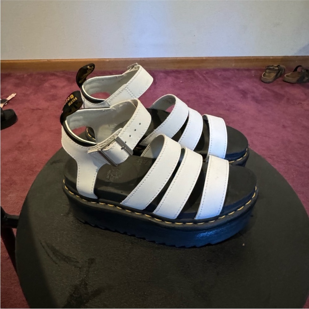 Never Worn Dr. Martens White Strappy Platform Sandals